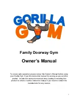 Gorilla Gym Family Doorway Gym Owner'S Manual preview