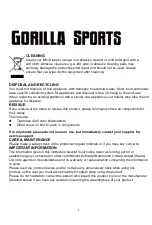 Preview for 7 page of gorilla sports Mini Stepper Usage And Maintenance Instructions