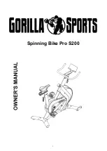 gorilla sports Spinning Bike Pro S200 Owner'S Manual preview