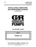 Предварительный просмотр 1 страницы GORMAN-RUPP PUMPS VG Series Installation, Operation, And Maintenance Manual With Parts List