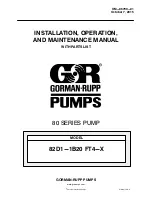 GORMAN-RUPP 82D1-1B20 FT4-X Installation, Operation, And Maintenance Manual With Parts List предпросмотр