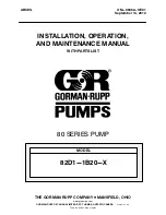 Предварительный просмотр 1 страницы GORMAN-RUPP 82D1-1B20-X Installation, Operation And Maintenance Manual