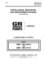 GORMAN-RUPP S6B1-E95 460/3 Installation, Operation, And Maintenance Manual With Parts List предпросмотр