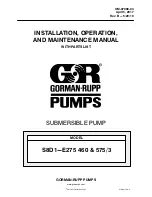 Предварительный просмотр 1 страницы GORMAN-RUPP S8D1-E275 460/3 Installation, Operation, And Maintenance Manual With Parts List