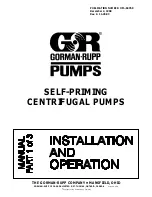 Предварительный просмотр 1 страницы GORMAN-RUPP SELF-PRIMING CENTRIFUGAL PUMPS Installation And Operation Manual