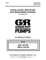 Gormann-Rupp Pumps 80 Series Installation, Operation, And Maintenance Manual With Parts List preview