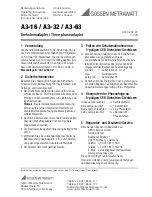 Gossen MetraWatt A3-32 Operating Instructions Manual preview