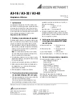 Preview for 5 page of Gossen MetraWatt A3-32 Operating Instructions Manual