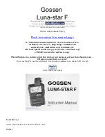 Gossen MetraWatt Luna-star F Instruction Manual preview