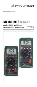 Gossen MetraWatt METRA HIT 16I/L Operating Instructions Manual preview