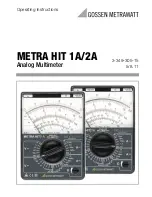 Gossen MetraWatt METRA HIT 1A Operating Instructions Manual preview