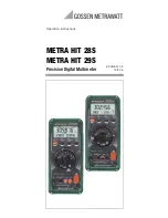 Gossen MetraWatt METRA HIT 28 S Operation Instructions Manual preview