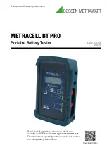 Gossen MetraWatt METRACELL BT PRO Condensed Operating Instructions preview