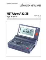 Preview for 1 page of Gossen MetraWatt METRAport 32 XS Operating Instructions Manual