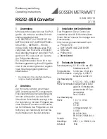 Gossen MetraWatt RS232-USB Operating Instructions preview