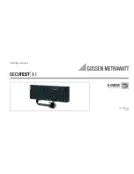 Gossen MetraWatt SECUTEST SI+ Manual preview