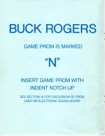 Preview for 2 page of Gottlieb Buck Rogers Instruction Manual