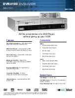 Preview for 1 page of GoVideo Sonic Blue DVR4100 Specifications