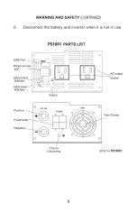 Preview for 9 page of GoWISE Power Tech-On PS1001 User Manual