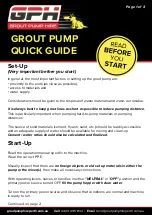 Предварительный просмотр 1 страницы GPH GROUT Quick Manual