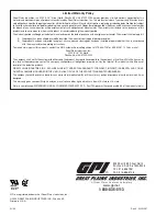 Предварительный просмотр 8 страницы GPI L 5016 Owner'S Manual