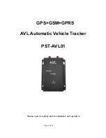 GPS Tracker PST-AVL01 Installation And Operation Manual preview