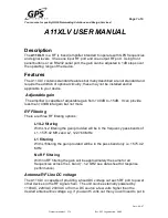 GPS A11XLV User Manual предпросмотр