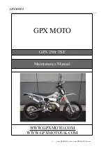 Предварительный просмотр 1 страницы GPX 250r TSE Maintenance Manual