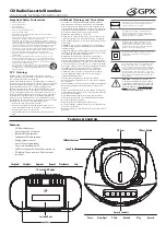 Предварительный просмотр 1 страницы GPX BCA209 User Manual