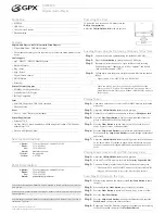 Preview for 1 page of GPX MW249 Specifications