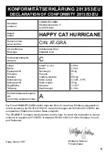 Предварительный просмотр 39 страницы grabner HAPPY CAT
HURRICANE Owner'S Manual