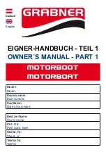 Предварительный просмотр 1 страницы grabner MUSTANG Owner'S Manual