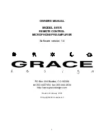 Предварительный просмотр 1 страницы Grace 801R Owner'S Manual