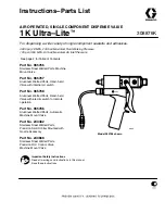 Graco 1K Ultra-Lite 243482 Instructions-Parts List Manual предпросмотр