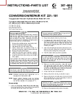 Preview for 1 page of Graco 221-181 Instructions-Parts List