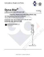 Предварительный просмотр 1 страницы Graco Dyna-Star 247443 Instructions, Repair And Parts