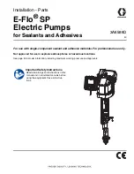 Preview for 1 page of Graco E-Flo SP Installation And Parts Manual