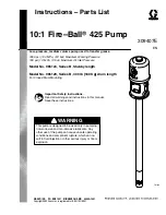 Graco fire-ball 425 Instructions-Parts List Manual preview