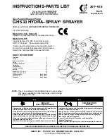 Preview for 1 page of Graco GH 533 Instructions-Parts List Manual