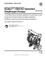 Preview for 1 page of Graco Husky 1040 Instructions-Parts List Manual