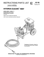 Preview for 1 page of Graco Hydra-Clean 1007 Instructions- Instructions-Parts List Manual