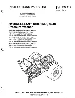 Preview for 1 page of Graco Hydra-Clean 1840 Instructions-Parts List Manual