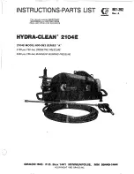 Предварительный просмотр 1 страницы Graco Hydra-Clean 2104E Instructions-Parts List Manual