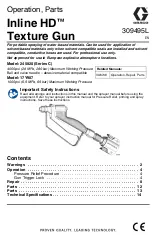 Preview for 1 page of Graco Inline HD 17Y907 Operation, Parts