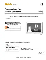 Graco Matrix 257464 Installation And Operation Manual preview