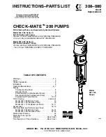 Graco Metric CHECK-MATE 200 Instructions And Parts List предпросмотр