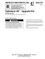 Preview for 1 page of Graco Optimiser 2K Instructions-Parts List