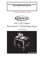 Graco Pack 'n Play Playard with Quick Connect Portable Napper Deluxe Owner'S Manual предпросмотр