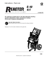 Graco Reactor E-10 Instructions-Parts List Manual preview