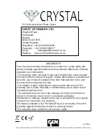 Preview for 8 page of graff of newark GEM Crystal Operating Instructions Manual